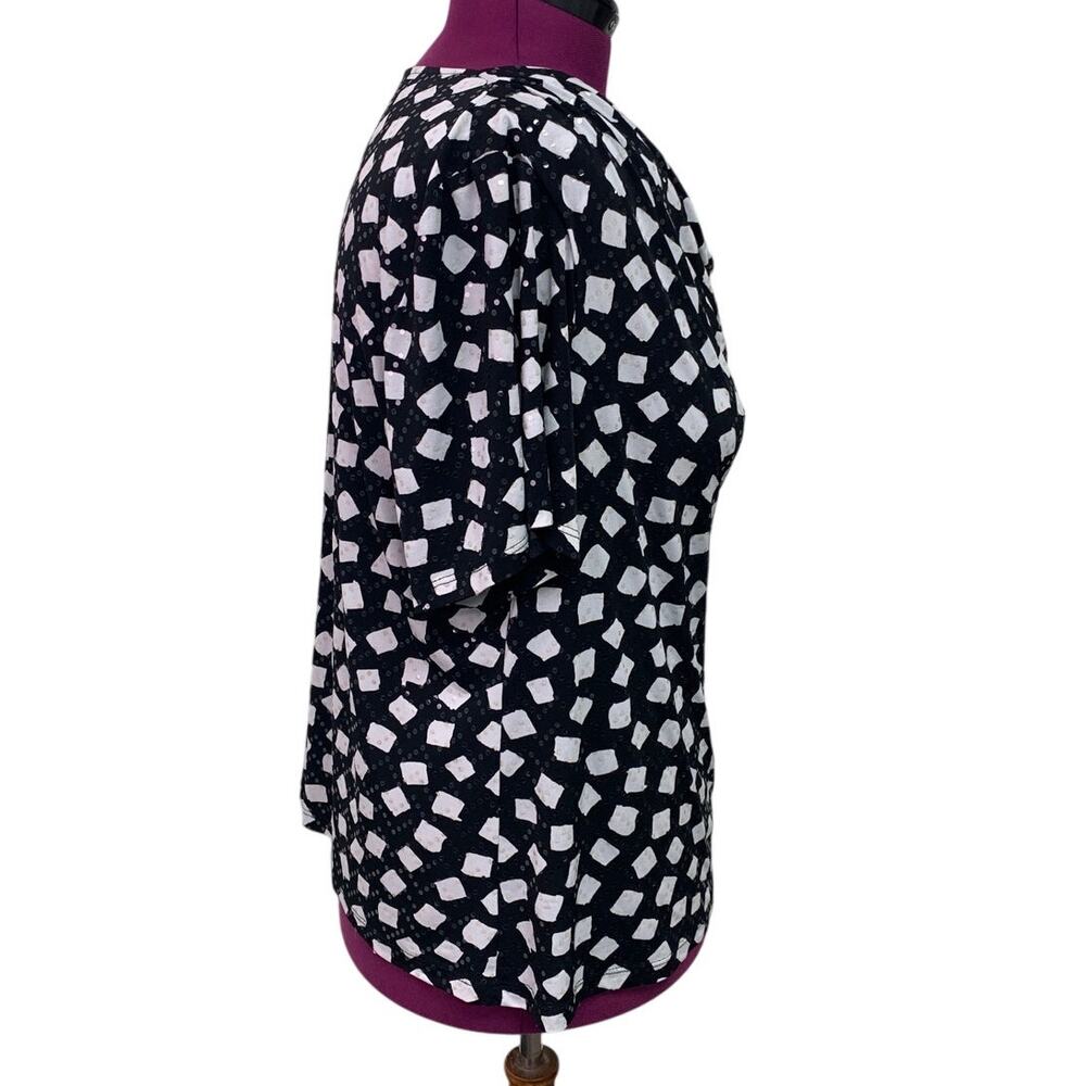 Dress Barn Collection Womens 3X Short Sleeve Polka Dot Drapey Sequin Blouse Top - Picture 3 of 6